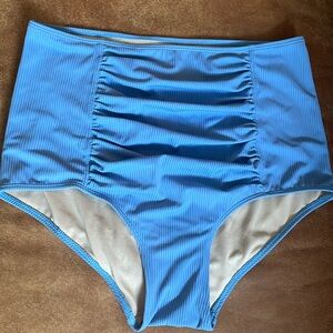 Kortni Jeane ribbed light blue swim bottoms med